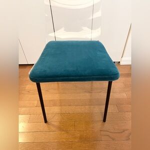 Set of 2 Gorgeous Teal Velvet Chair Pads/Cushions 